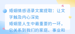 婚姻情感语录文案提取