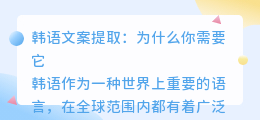 韩语文案提取