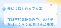 表格提取对应文字文案