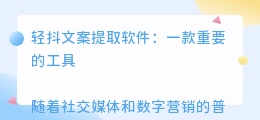 轻抖文案提取软件
