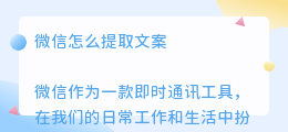 微信怎么提取文案