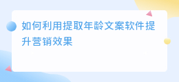 提取年龄文案软件