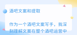 酒吧文案和提取