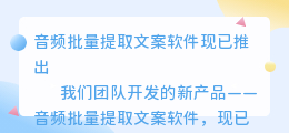 音频批量提取文案软件