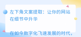 左下角文案提取