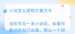 小说怎么提取文案文字