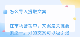 怎么导入提取文案