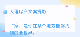 大理房产文案提取