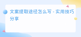 文案提取途径怎么写