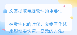 文案提取电脑软件