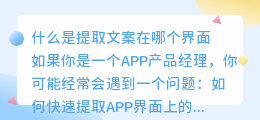 提取文案在哪个界面