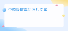 中药提取车间照片文案