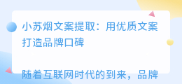 小苏烟文案提取