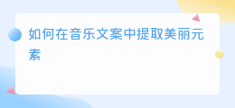 美丽元素提取音乐文案