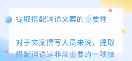 提取搭配词语文案