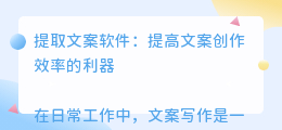 提取文案软件