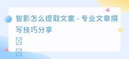 智影怎么提取文案