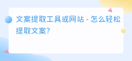 文案提取工具或网站