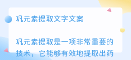 巩元素提取文字文案