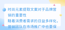 时尚元素提取文案