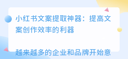 小红书文案提取神器