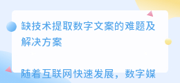 缺技术提取数字文案
