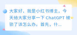 ChatGPT被锁怎么办