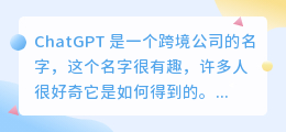 chatgpt跨境公司名字