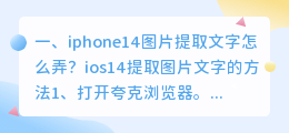 从图片中提取文字怎么做 iphone14图片提取文字怎么弄?