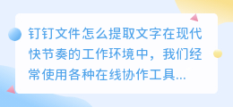 钉钉文件怎么提取文字