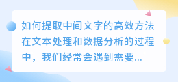 word怎么提取中间文字