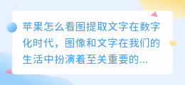 苹果怎么看图提取文字