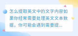 怎么提取英文中的文字内容