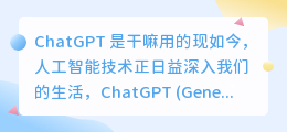 chatgpt 是干嘛用的