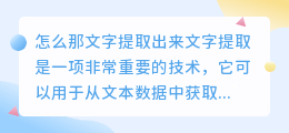 怎么那文字提取出来
