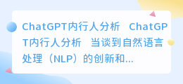 chatgpt内行人分析