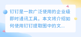 钉钉怎么提取图中文字