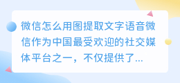 微信怎么用图提取文字语音