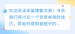 怎么提取截图中网址的文字