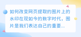 网页提取图片怎么改水印