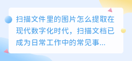 扫描文件里的图片怎么提取
