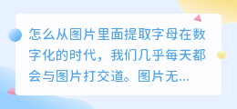 怎么从图片里面提取字母