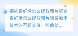 钢笔抠好后怎么提取图片