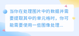 怎么提取图片上的单元格