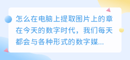 电脑上图片上的章怎么提取