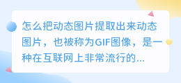 怎么把动态图片提取出来