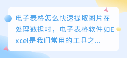 电子表格怎么快速提取图片