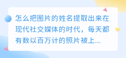 怎么把图片的姓名提取出来