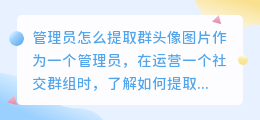 管理员怎么提取群头像图片