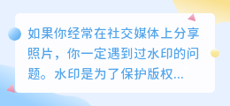免费一键去水印